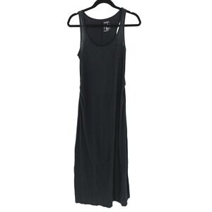 Gap Maternity Black Scoop Neck Ruched Side Pocket Tank Maxi Dress Small GUC